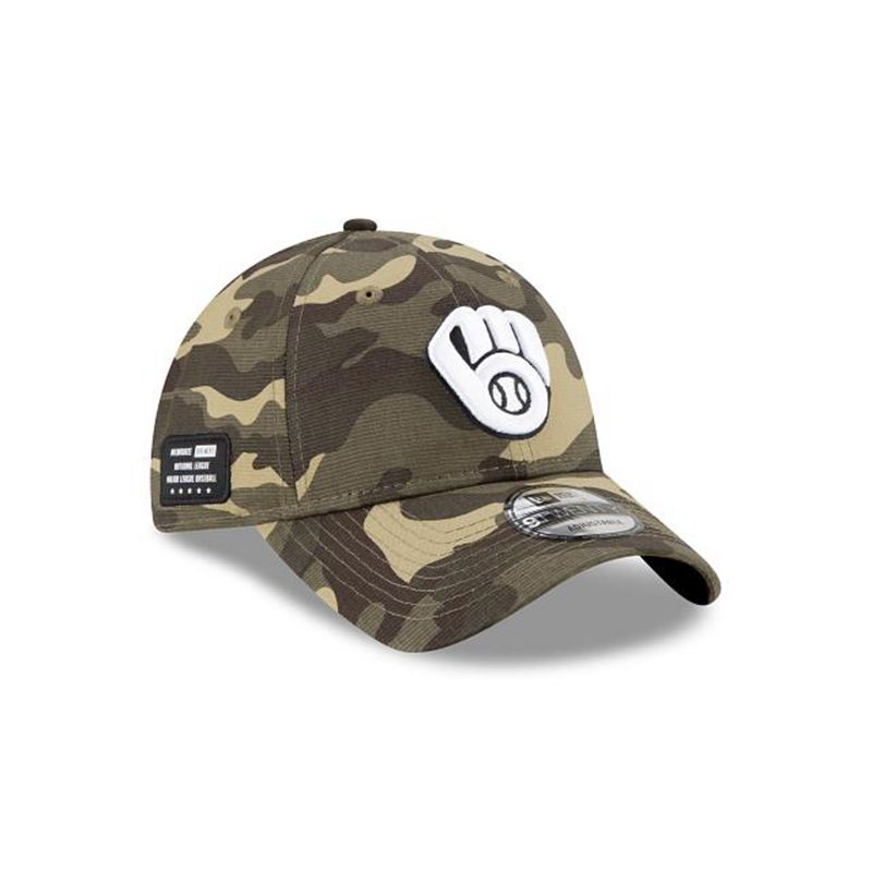 MLB Milwaukee Brewers Armed Forces Weekend 9Twenty Adjustable (MZW7200) - Green New Era Caps